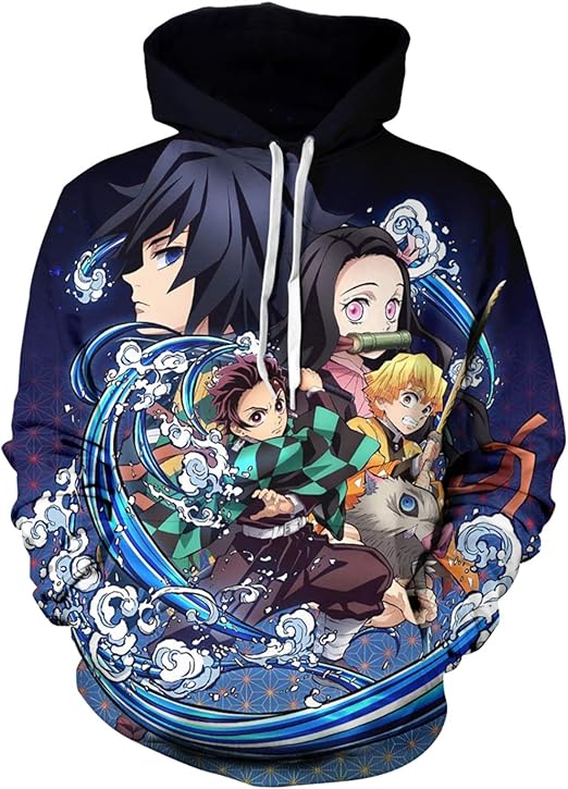 WCZARE Adult/Youth Demon Slayer Hoodie Pullover Men's Boys Anime Casual Fashion Sweatshirt 