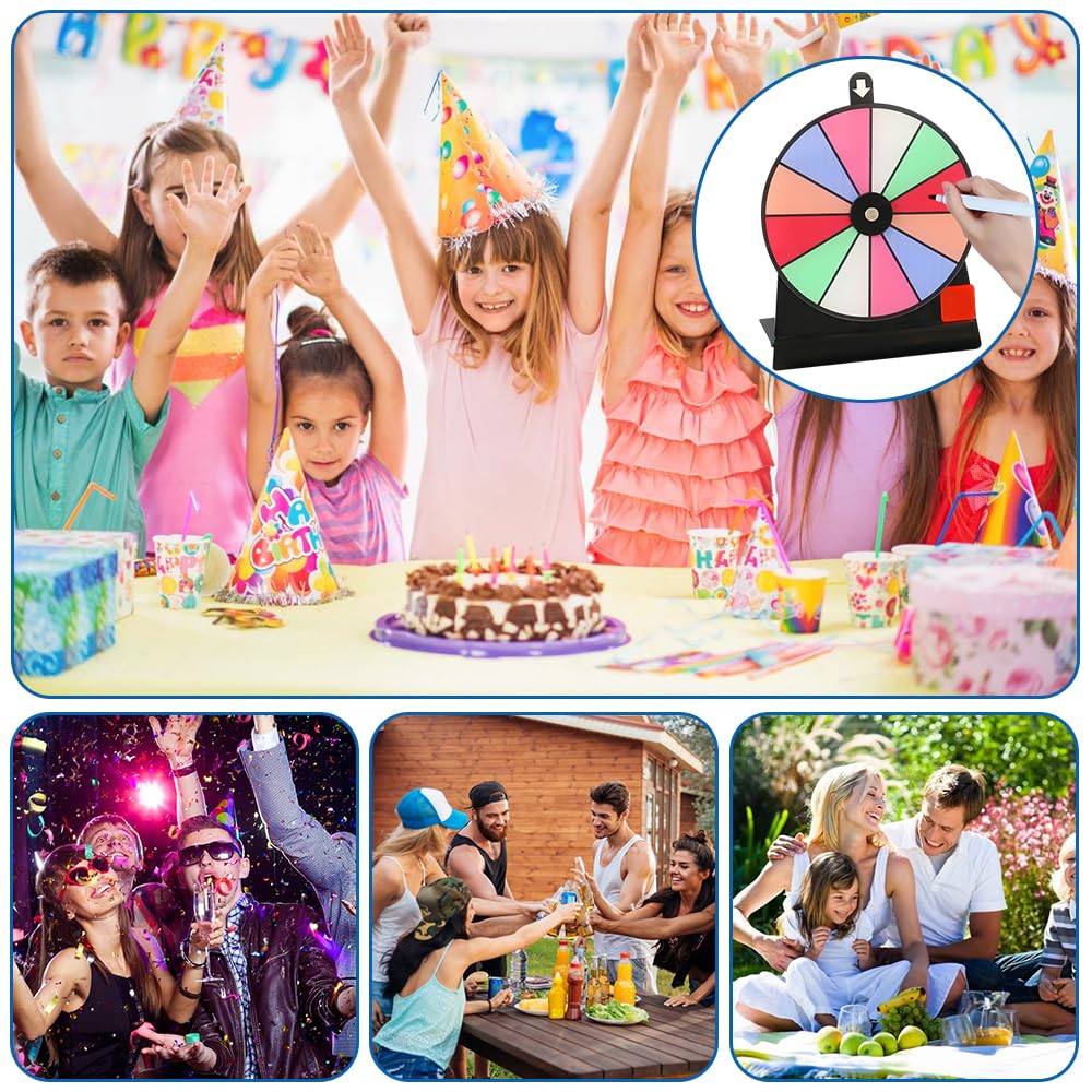 Ruota della fortuna da ruotare, 15 cm, con gomma e pennarello, per giochi della lotteria, per Capodanno, Carnevale