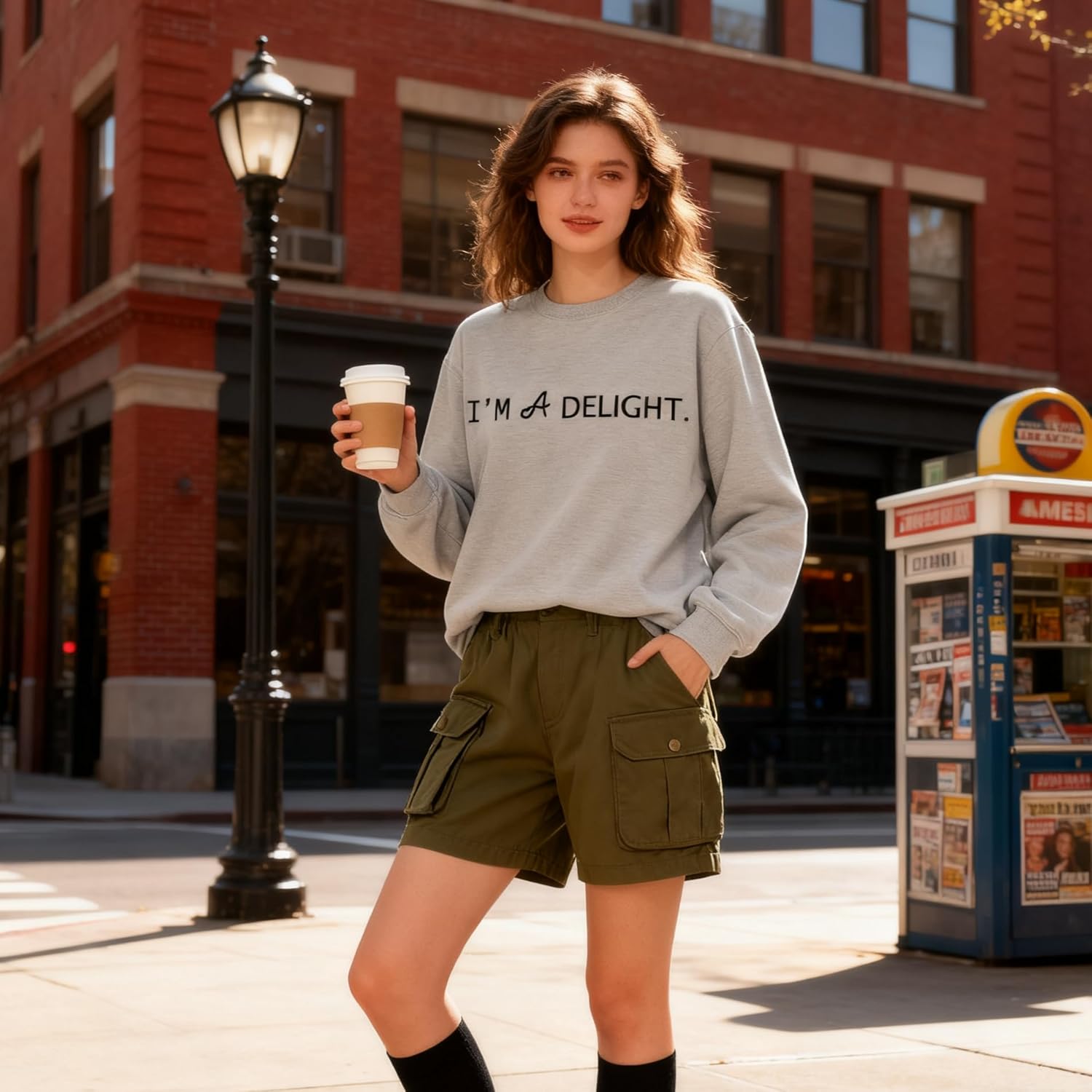 I'm A Delight Sweatshirt for Women,Funny Saying Crewneck Pullover Letter Print Long Sleeve Top Sarcastic Saying Shirt - Image 5