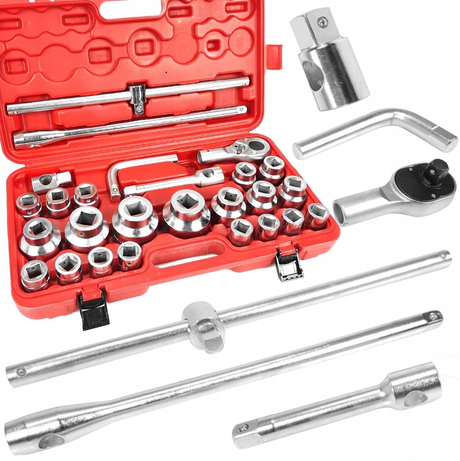 Kit set 26 Chiavi a Bussola 3/4" e 1" pollice boccola grande 21-65mm Cricchetto per auto camion trattore