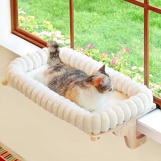 Zakkart SnugCloud Cat Window Perch with 4-Sided Bolster - Orthopedic Cat…