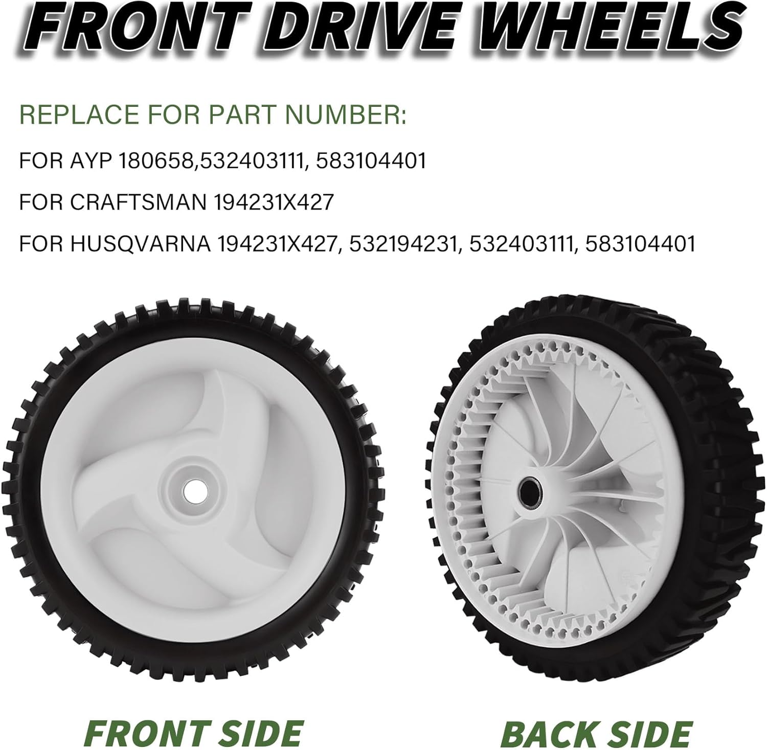 Mower Front Drive Wheels for Craftsman Husqvarna 194231X427 532403111 for Craftsman 917376080 917371600 2 Pack