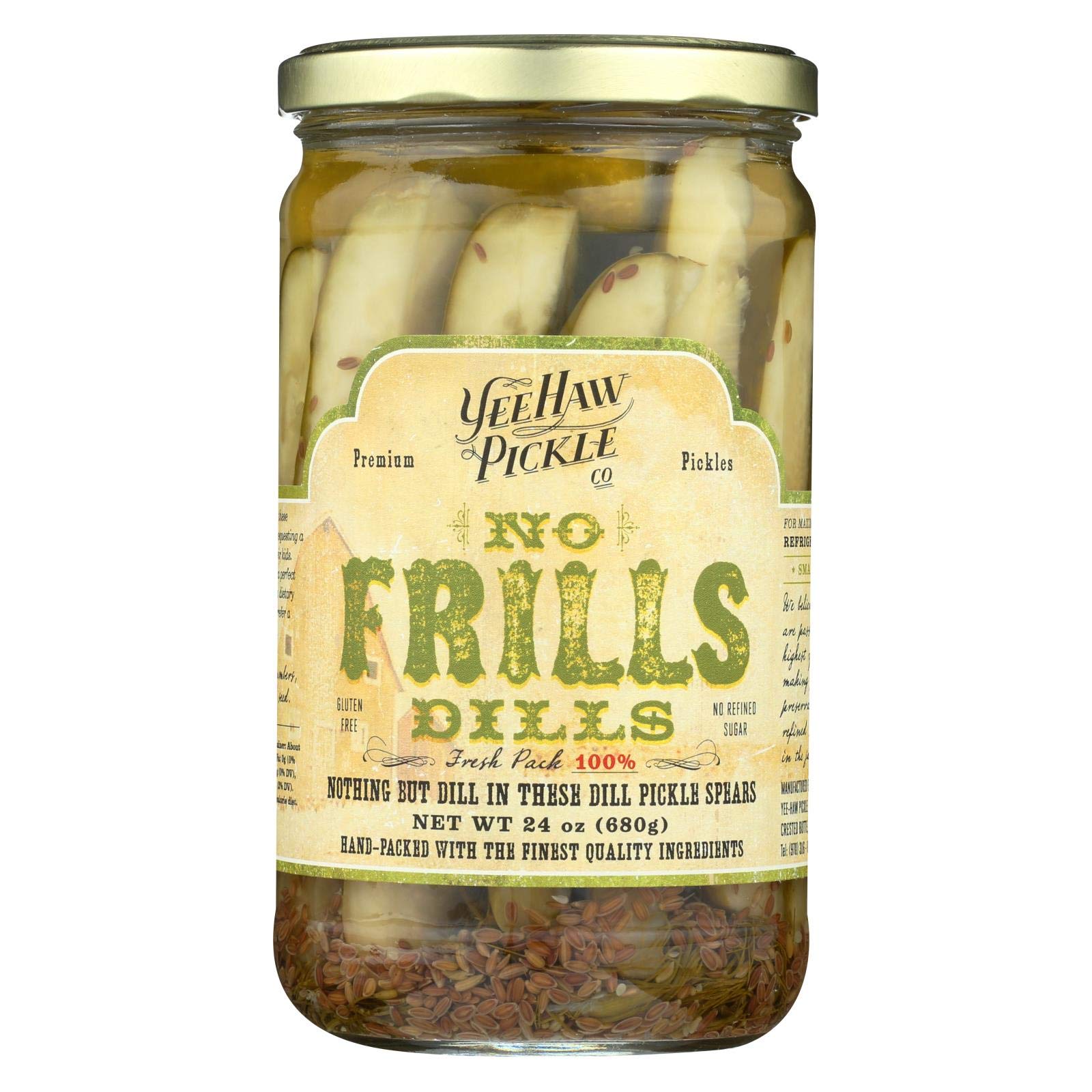 Yee Haw Pickle Company No Frills Dill, 24 oz
