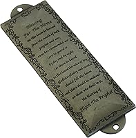 Vista 7 de Holy Land Market Shema Mezuzah de peltre con pergamino - Bendición de la casa en inglés/hebreo, bendición de metal, diseño rectangular