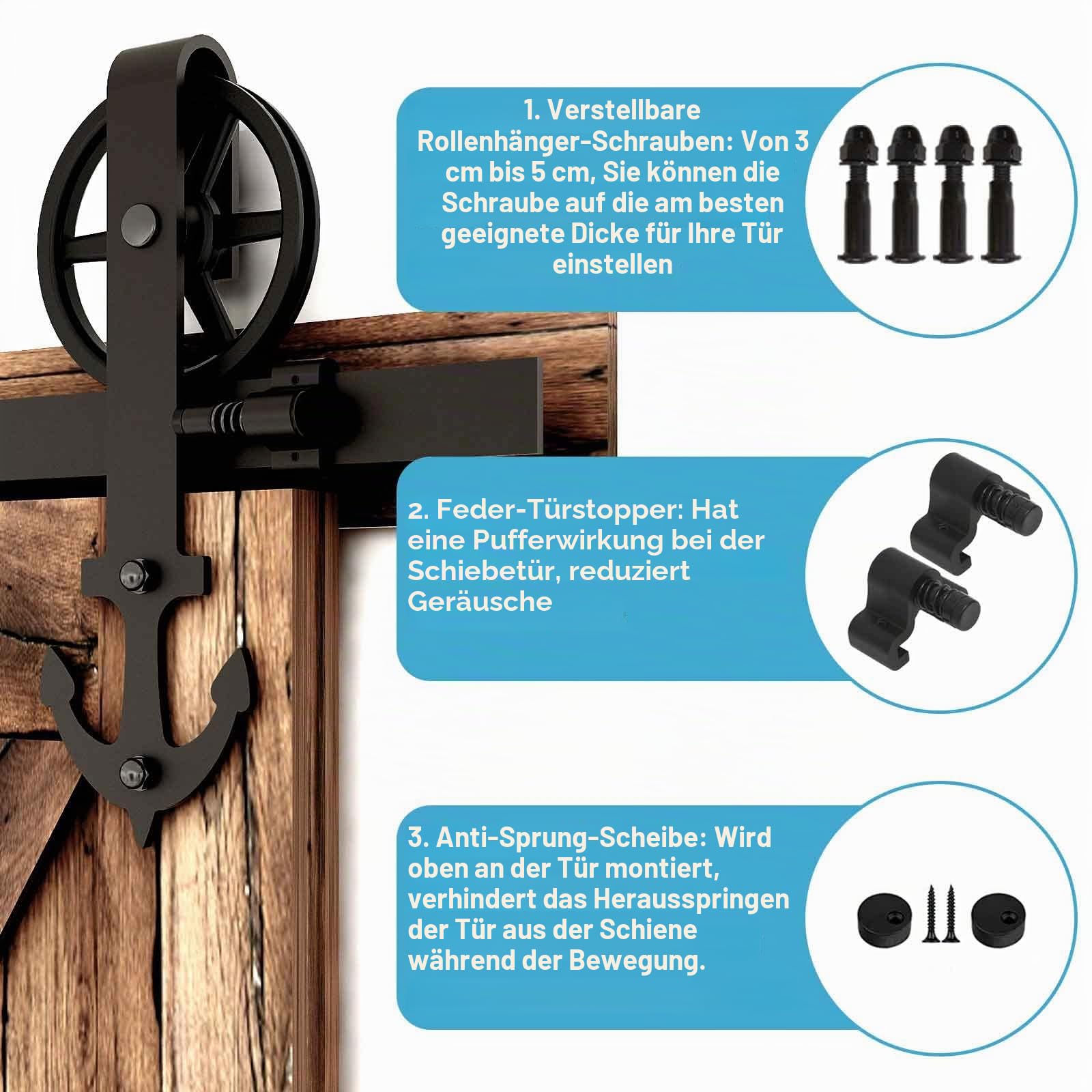 201cm/6.6FT Vintage Spoke Industrial Rad Schiebetür Barn Holz Innen Tür Schiebetürbeschlag Set Schiebetürsystem/sliding barn door hardware