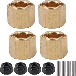 BQLZR RC Brass Wheel Hex Hubs Drive Adapter Replacement for FMS FCX24 1:24 Pack of 4