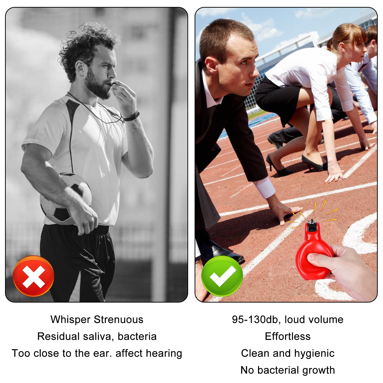 GBKDQQ 6 silbatos de mano deportivos, silbatos de árbitro ruidosos con correa para el cuello para árbitros, profesores de deportes, entrenadores de perros, educación física, fútbol, emergencia