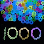 1000+ Pcs Perles de Pony Bulk Glow dans l'obscurité, 6x9 mm Perles en plastique pour bracelets faisant de l'artisanat le tressage des cheveux DIY Bracelet d'amitié, Kit de perles de poney multicolores pour les filles