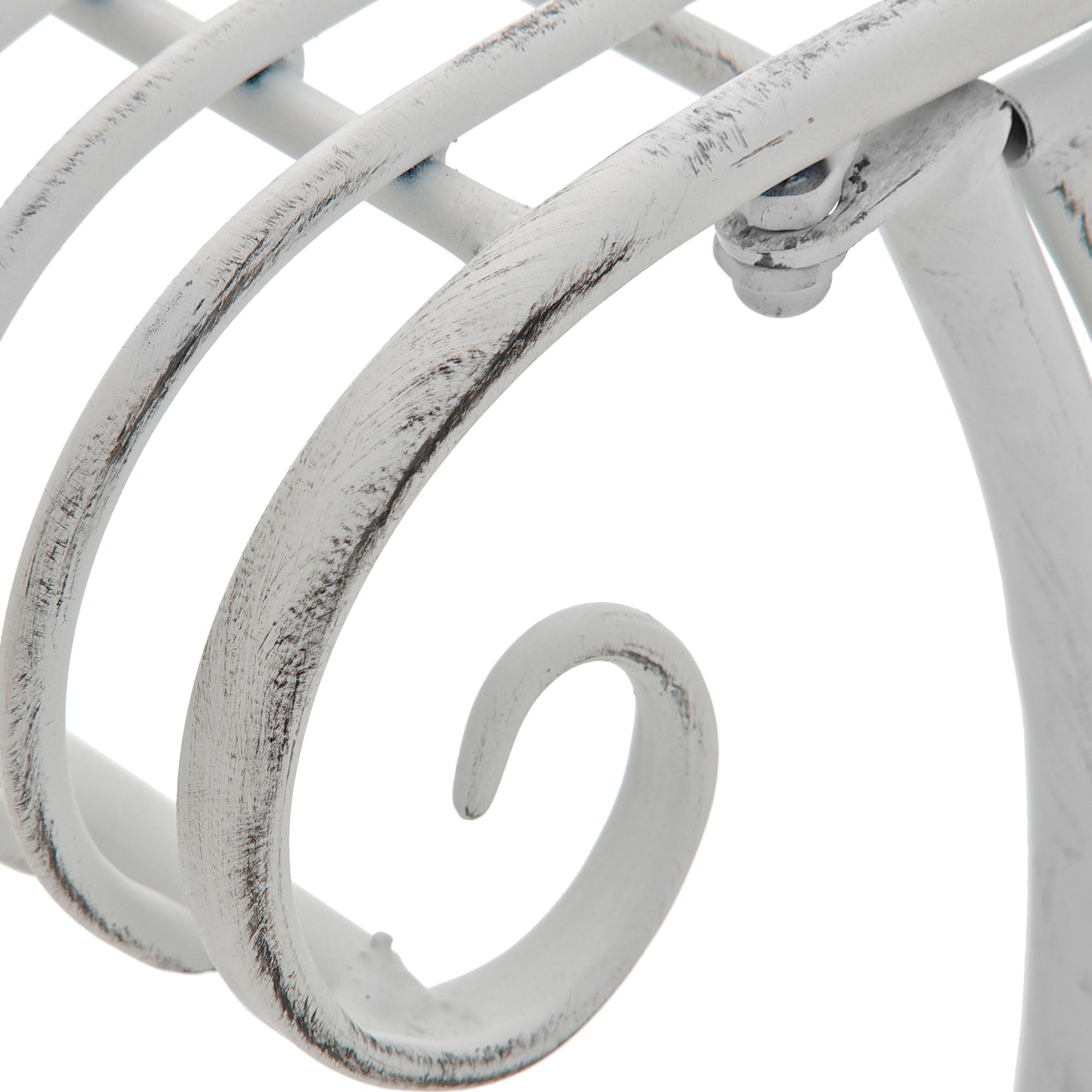 CLP Banc de Jardin Karma Style Art Nouveau avec Ornements, Chaise Longue extérieure capacité 160 kg Couleur Blanc Antique