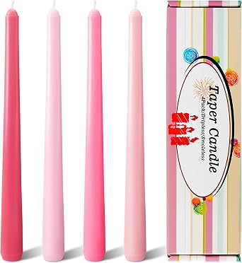 4 Pcs Mixed Color Cylindrical Candles, Red Gradient Candlesticks of 4 Colors, Slow Burning Cylinder Candles for Home Decor Wedding and Dinner Party