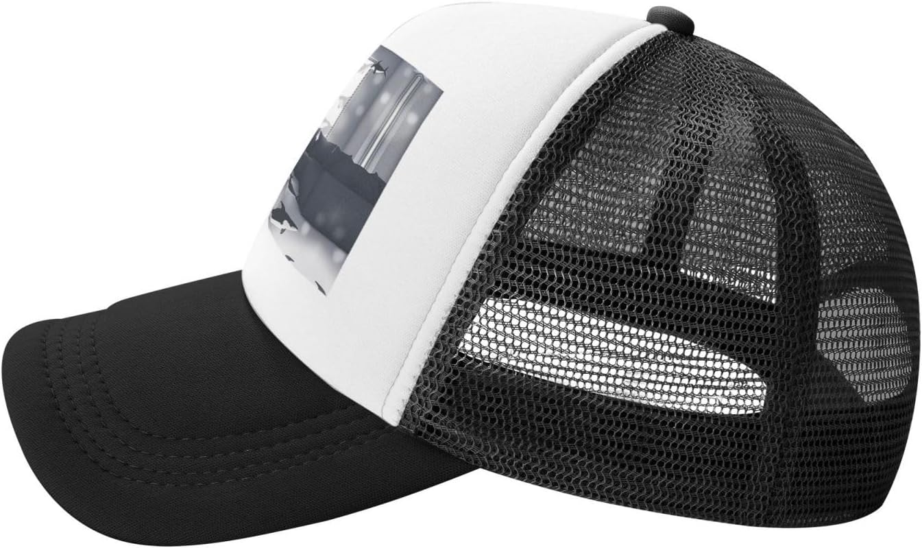 Stylish Baseball Cap for Men Women Adjustable Trucker Hat, Sun Protection, Activities and Travel Fish Floating in The Bedroom Black