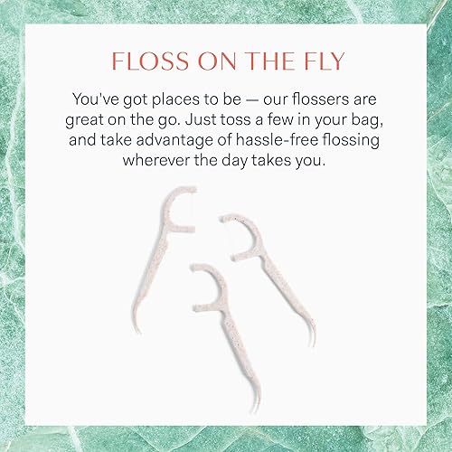 Miniatura 6 de Better & Better Selecciones de hilo dental (caja de 200)  Palillos de hilo dental vegano sin sabor para adultos y niños  Asas biodegradables a base