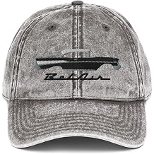 1957 Bel Air Onyx Black Antique 57 Chevy Classic Car Graphic Vintage Cotton Twill Cap Dad Hat