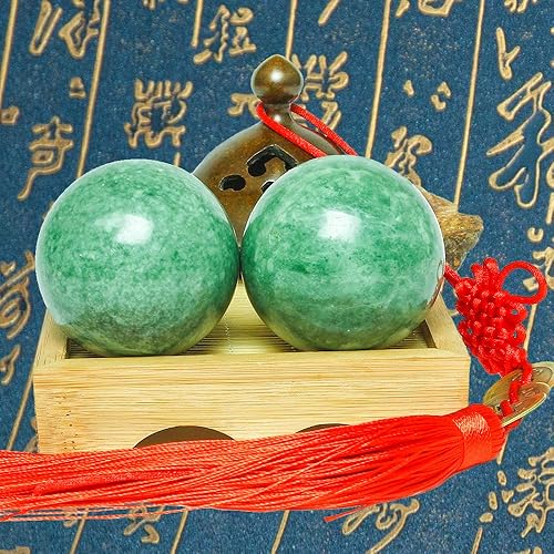 Miniatura 7 de 2 en mármol verde oscuro Baoding bolas chino ejercicio de la salud bolas de masaje aliviar el estrés ejercicio de la mano