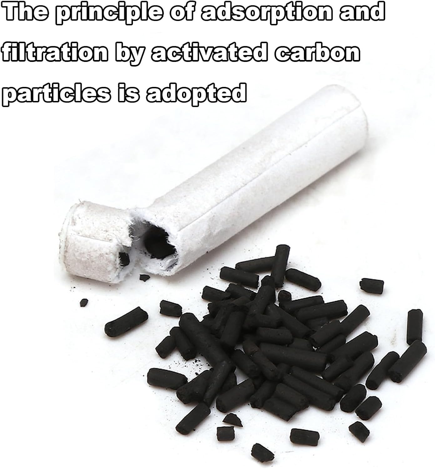9mm Pipe Filters Activated Carbon Tobacco Pipe Filter with Dual Cap Filter Core for Pipe Smoking 50 pcs