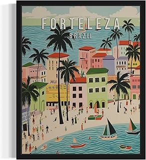 Fortaleza Brazil Art Print Poster Wall Art, Vintage Travel Posters, Travel Gift, Home Decor Painting for Bedroom, Bathroom, Living Room Art Decorations 57 (Fortaleza Brazil, 8 x 10 inches, Unframed)