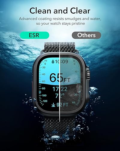 Vista 6 de ESR Armorite - Protector de pantalla para Apple Watch Ultra 3 2025 /Ultra 2 /Ultra (49 mm), protección de grado militar, película de vidrio templado