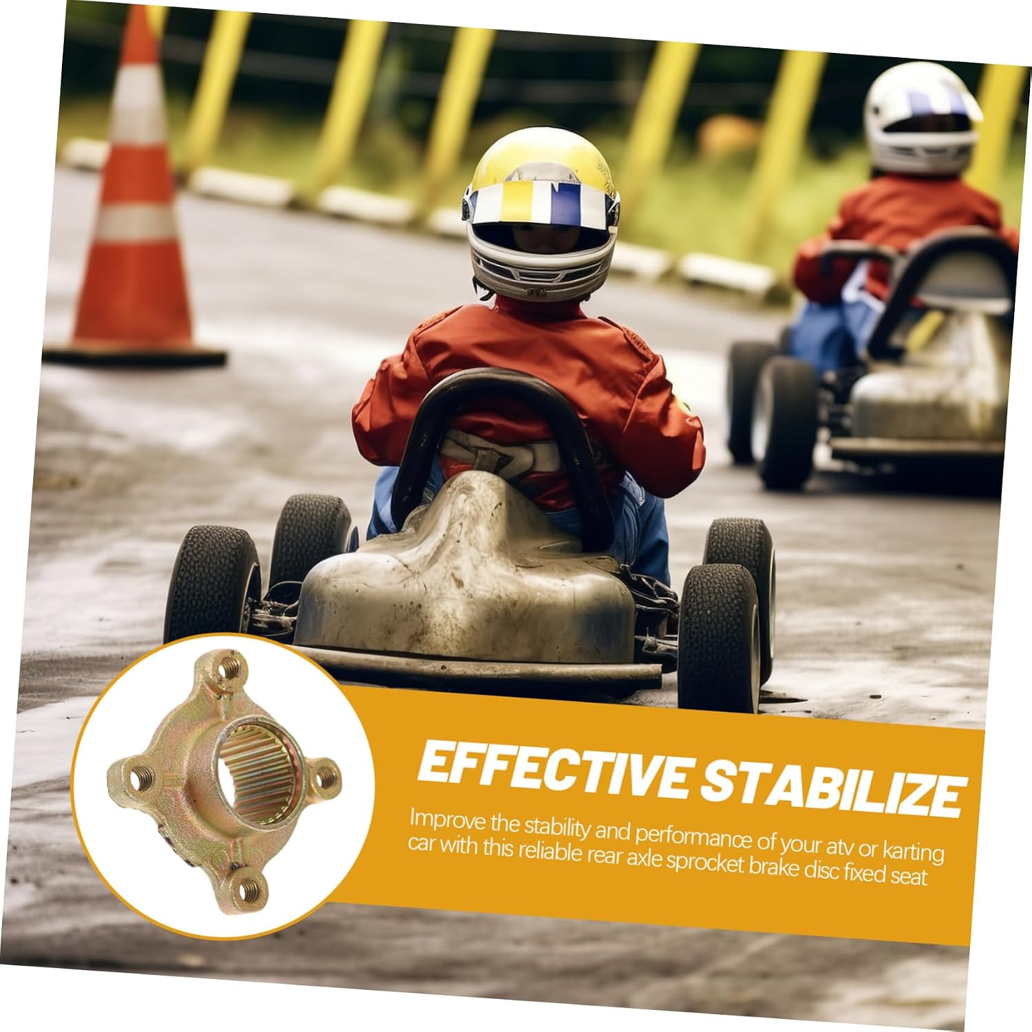 Rear Axle Wheel Hub for Atv and Go Kart Durable Brake Disc Fixed Seat Enhances Stability and Performance for Four-wheel Vehicles