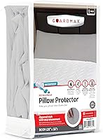 Vista 16 de Guardmax - Protector de almohada resistente al agua y a prueba de chinches - Con zipper - Juego de 2 - Silencioso, Poliuretano, Blanco, Estándar