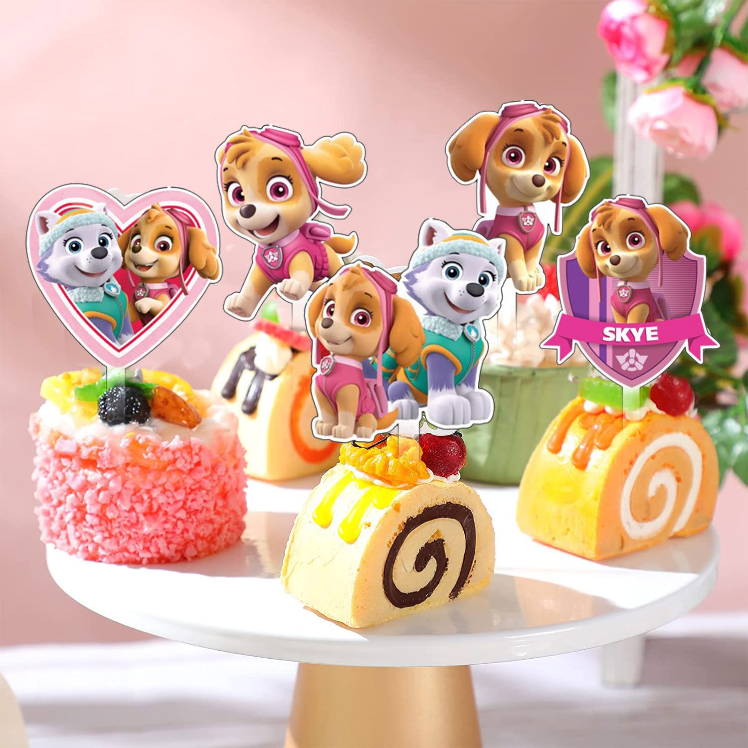 Set 7 Pezzi Topper Per Torta E Cupcake A Tema Paw Patrol – Decorazioni Acriliche Per Compleanno Bambini – Non Commestibili - 2