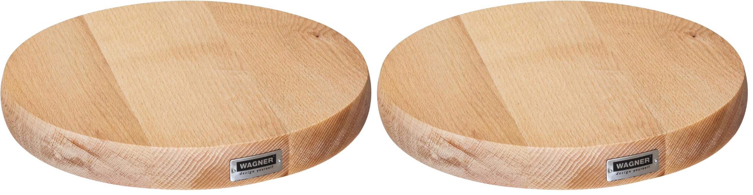 WAGNER Pflanzenroller MASSIV Ø 25 x 5 cm I Pflanzenroller für Innenbereich, Buche natur I Blumenroller aus FSC®-Massivholz I Kübelroller aus Holz I Tragkraft 100 kg I Made in EU - 20027101
