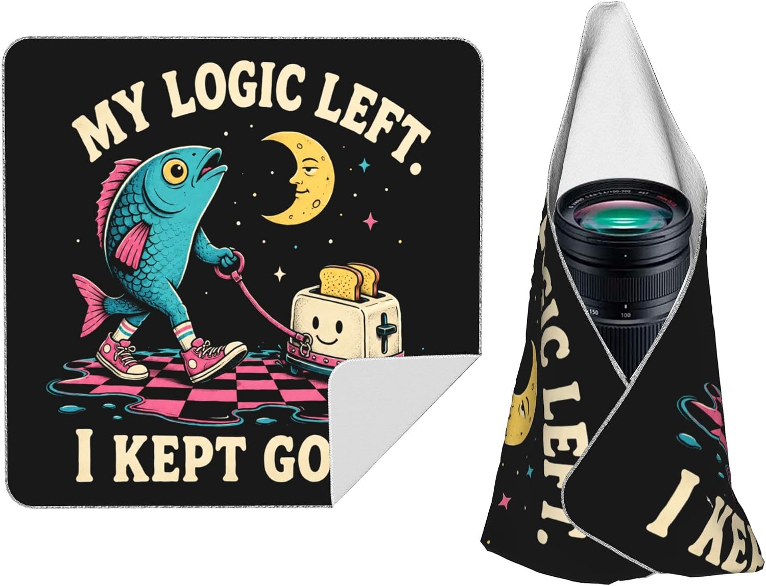 Camera Magic Wrap I Kept Going Walking Fish Toaster Moon Retro Funny 18inch