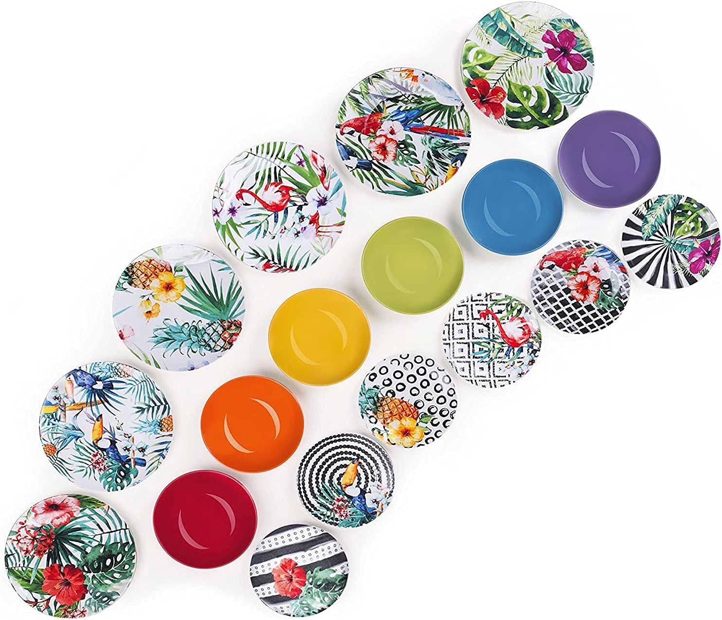 Excelsa Tropical Chic Dinner Set 18 Pieces, Porcelain, Multicolor