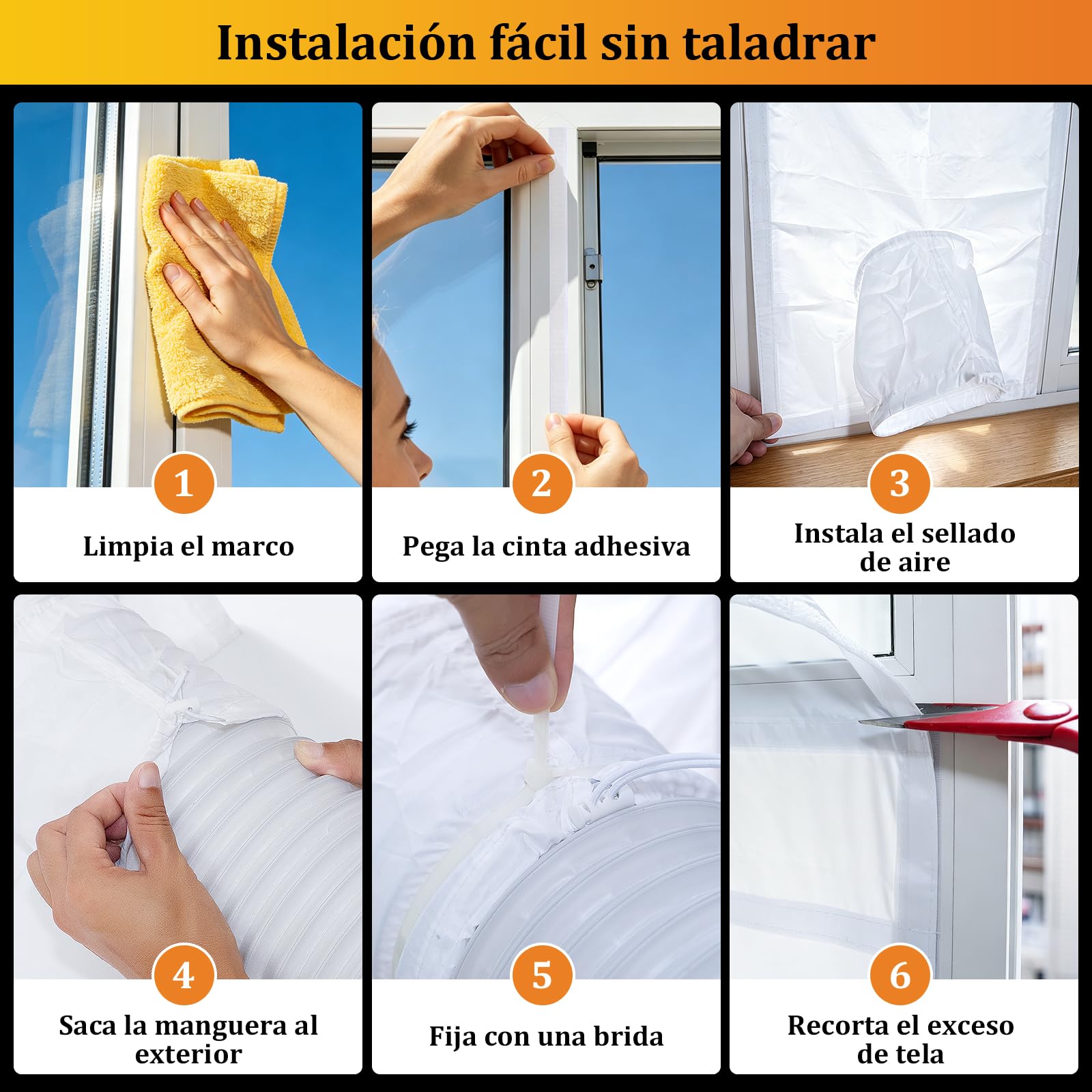 HOOMEE Aislante Ajustable para Puertas Correderas Aires Acondicionados Portátiles y Secadoras (35x232CM)