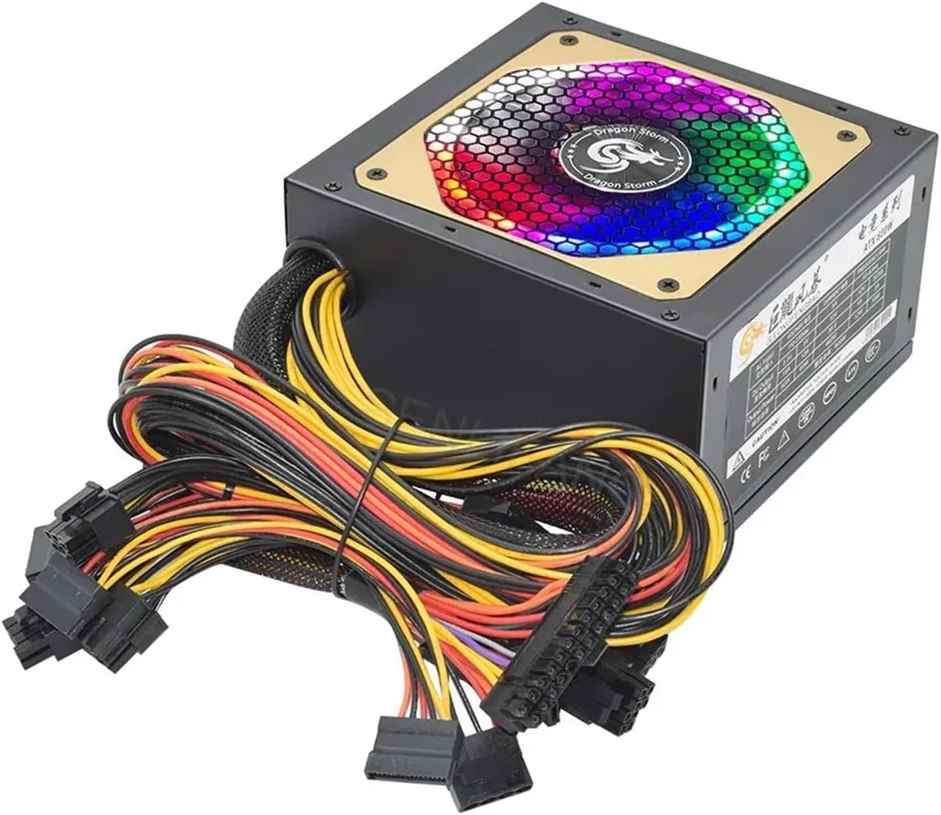 ATX 400W 600W 110-230V RGB 12V PC PSU 150 * 140 * 85MM Professional E-Sports Video Game Computer Power Supply(400W)