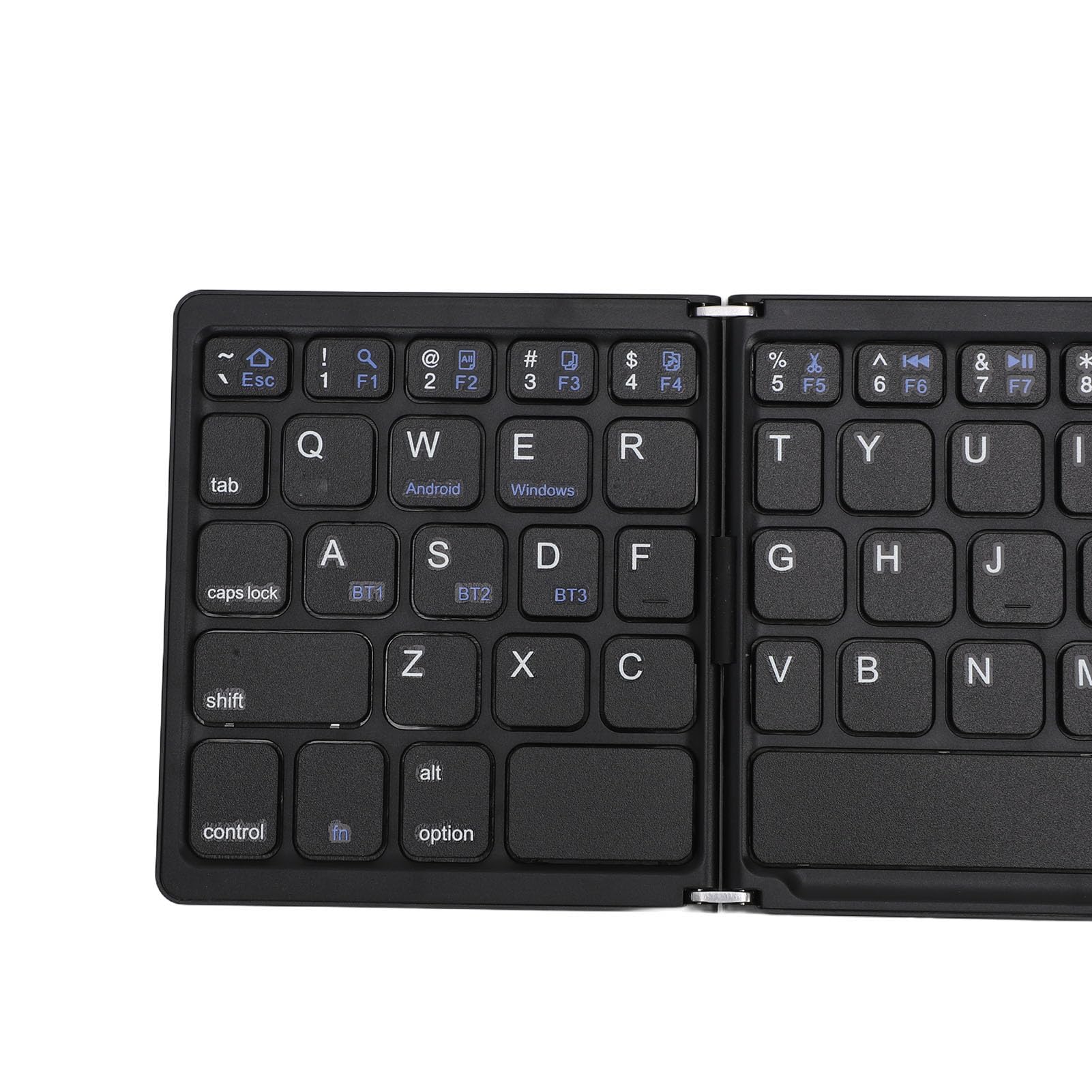 banapoy Tastiera Bluetooth Pieghevole con Touchpad, Tastiera Wireless Ricaricabile a 3 Canalis per Smartphone Tablet Laptop, Batteria da 140 MAh (BLACK)