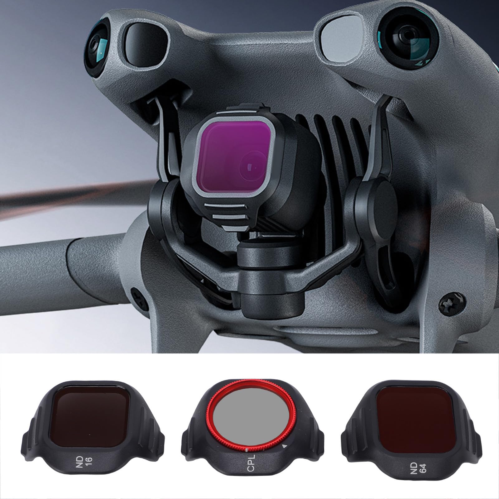Fabater Set di Filtri CPL ND16 ND64 o 5 Pro Drone, Filtro per Lenti Drone a densità Neutra Polarizzatore, Ottico HD