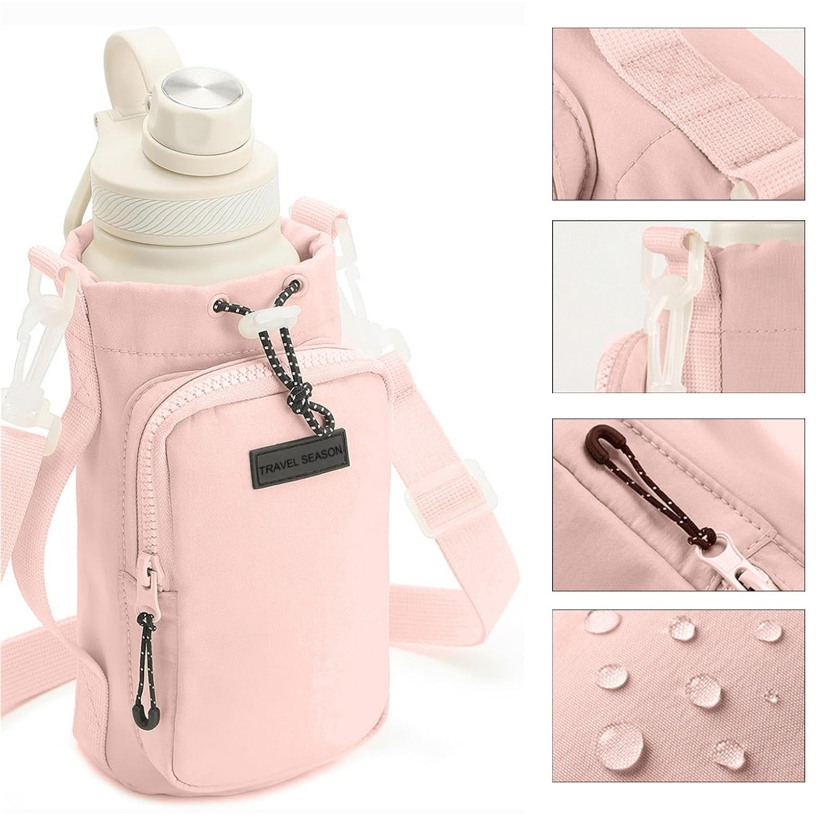 Flaschentasche Outdoor-Sport-Wasserflaschentasche | Mit verstellbarem Schultergurt und Taschenfach for Wandern und Camping