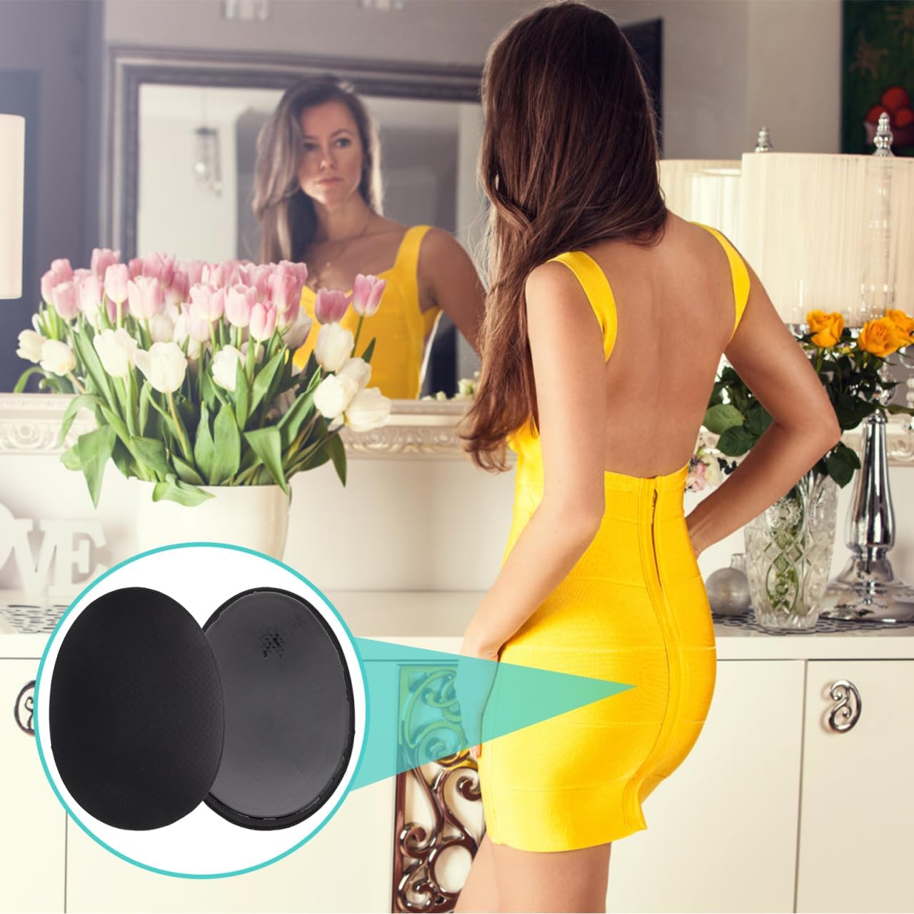 Healifty Reusable Silicone Butt Lifting Pads for Women Self-Adhesive Hip Enhancer Oval Shaper Inserts for Flat Sagging Buttocks 8.85X6.49X1.57 Inch Black