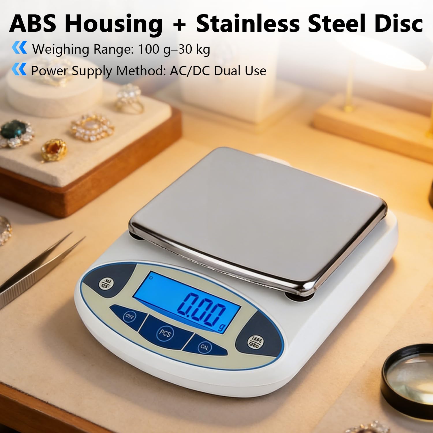 Báscula digital de laboratorio de 5 kg x 0,1 g con pantalla digital de alta definición, báscula digital de laboratorio de 0,01 g, balanza electrónica analítica de precisión para laboratorio, joyería