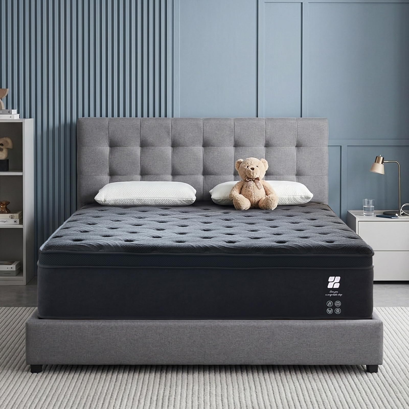 Profus Twin Size Memory Foam Mattress, 12 Inch Bed Mattress in a Box with Pocketed Coils, Relieve Pressure with Medium Support, Motion Isolation, CertiPUR-US Certified