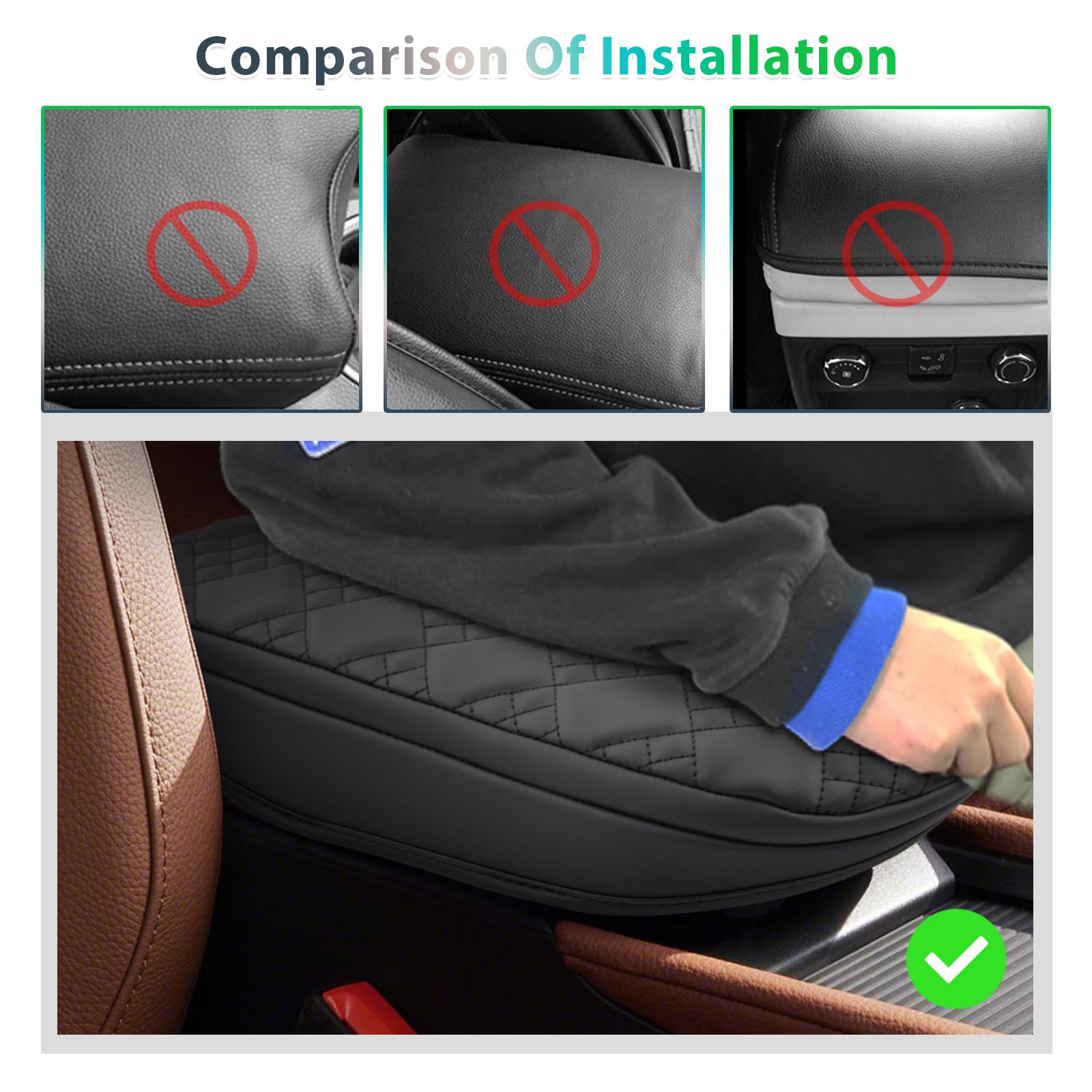 GAFAT Compatibile con Skoda Kodiaq ii 2024 2025 2026 Copertura per Bracciolo Console Centrale, Kodiaq 2 RS/Sportline Braccioli Protezione in Pelle, 3 CM Aumenta Ispessito, Alleviare la Fatica