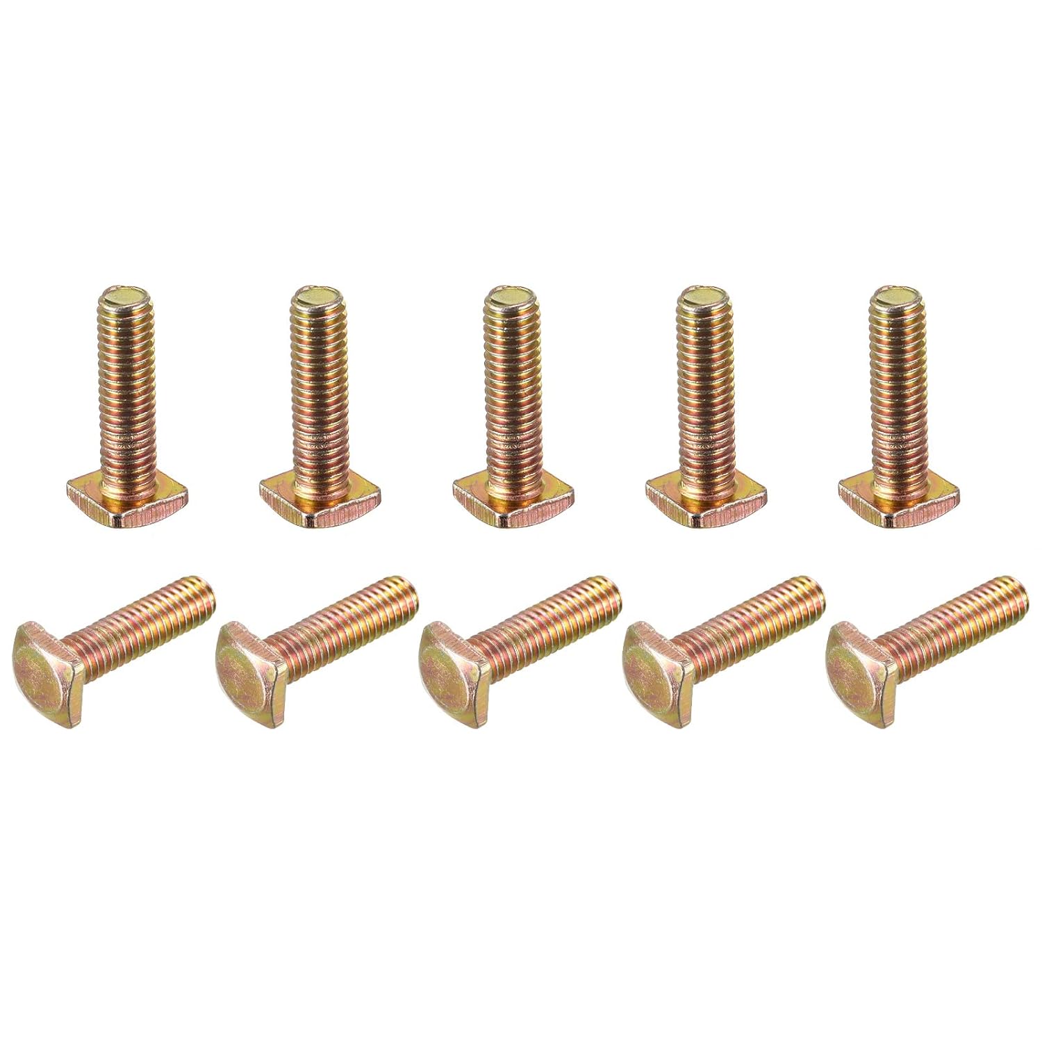 uxcell Square Head Bolt, 10pcs M6x22mm Fully Thread Carbon Steel Grade