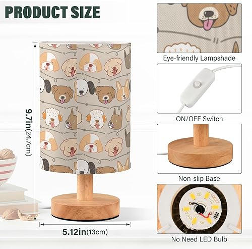 Miniatura 3 de Lámpara de mesita de noche con USB de dibujos animados lindos perros lámpara de mesa para niñas oficina