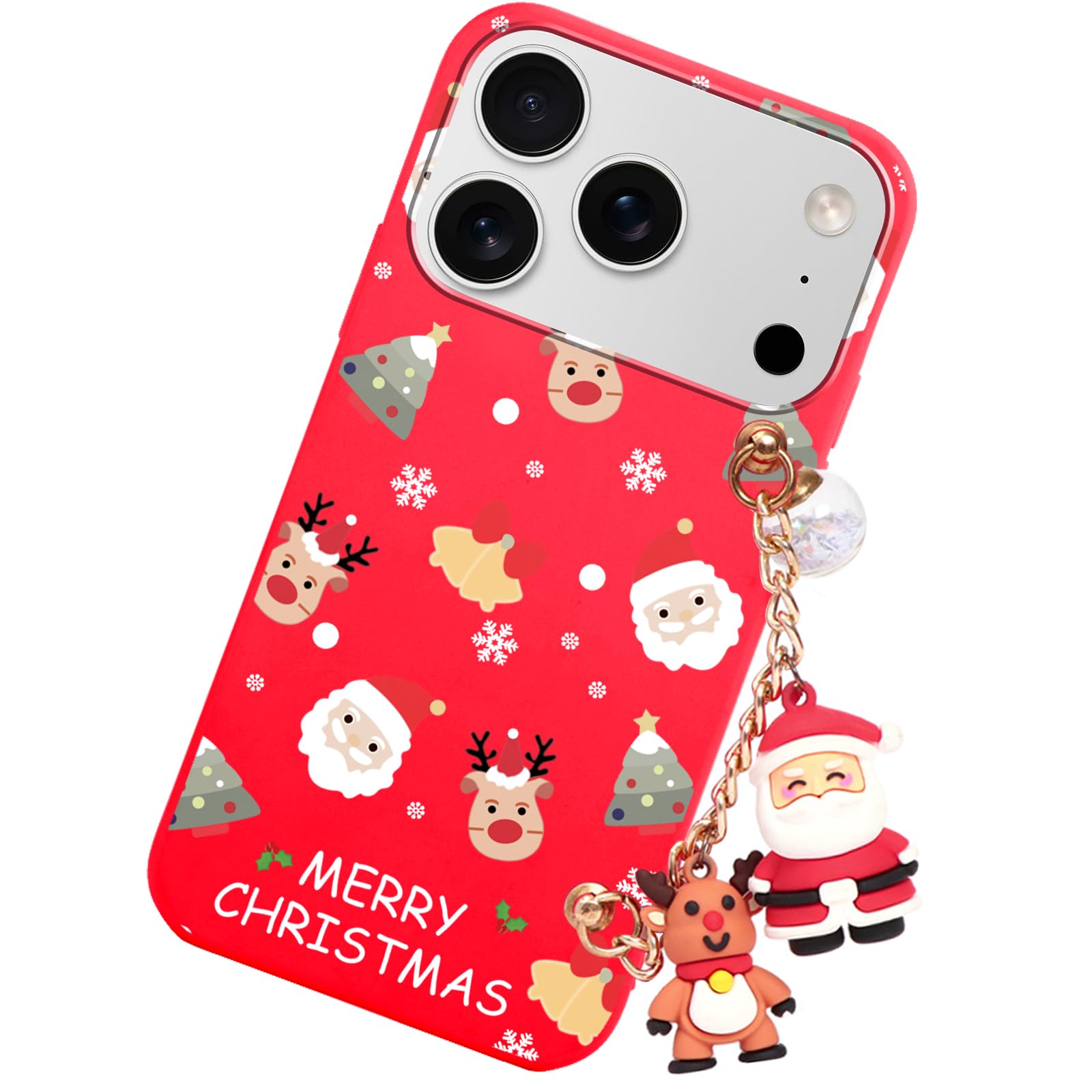 Yoedge Natale Cover per iPhone 13 Pro Max 6,7 Custodia Rosso Silicone