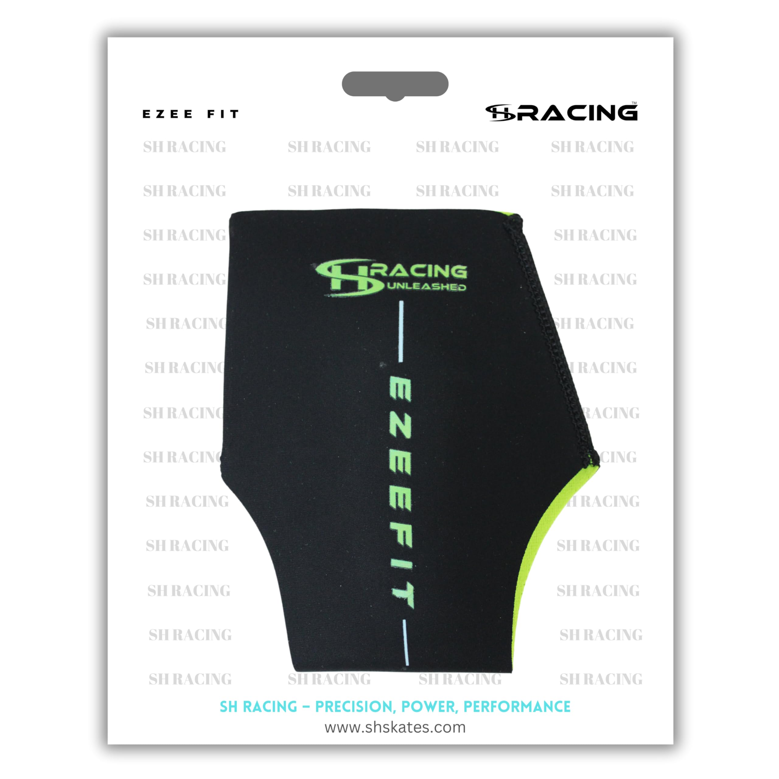 Sh Ezeefit Ankle Protection Sleeve for Skating, Black with Neon Green Trim (S)