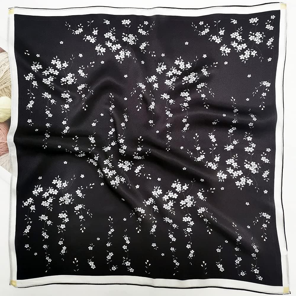 FONYVE 100% Mulberry Silk Scarfs for Women-Lightweight Square Satin Head Scarf-Small Silk Hair Scarf for Sleeping 21"x21" - Image 2