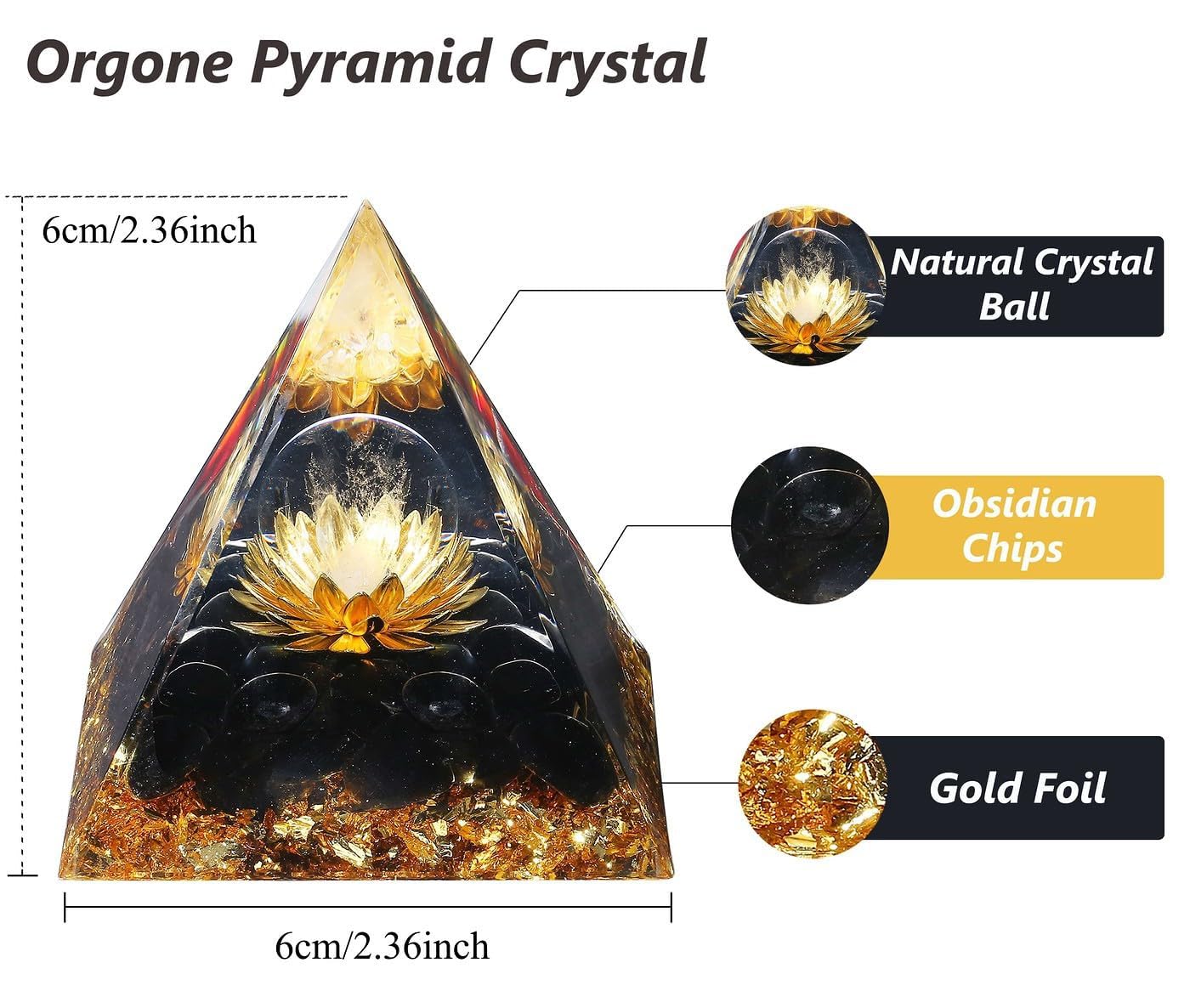 XIANNVXI Healing Crystals Tower,Orgonite Orgone Tower,Lotus Flower Obsidian Crystal Gemstone Wiccan Gifts Witchy Gifts for Women Men Cool Stuff for Bedroom - Image 4