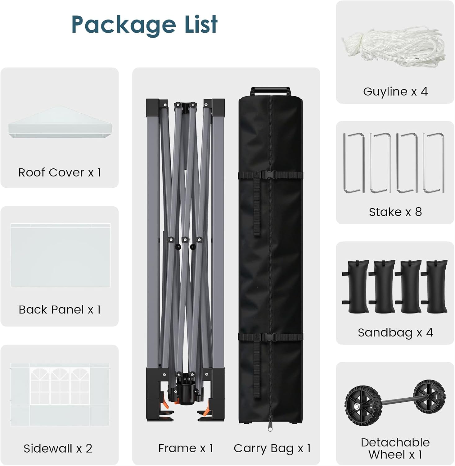 Pop Up Canopy Tent with Sidewalls, 10x10ft 10 Person Party Tent One Push Setup, Portable Gazebo Outdoor Sun Shade for Events, Parties, Camping, Commercial, Silver Coated Top, White