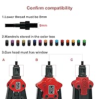Vista 2 de Mandril de herramienta de tuerca de remache manual (1/4-20)