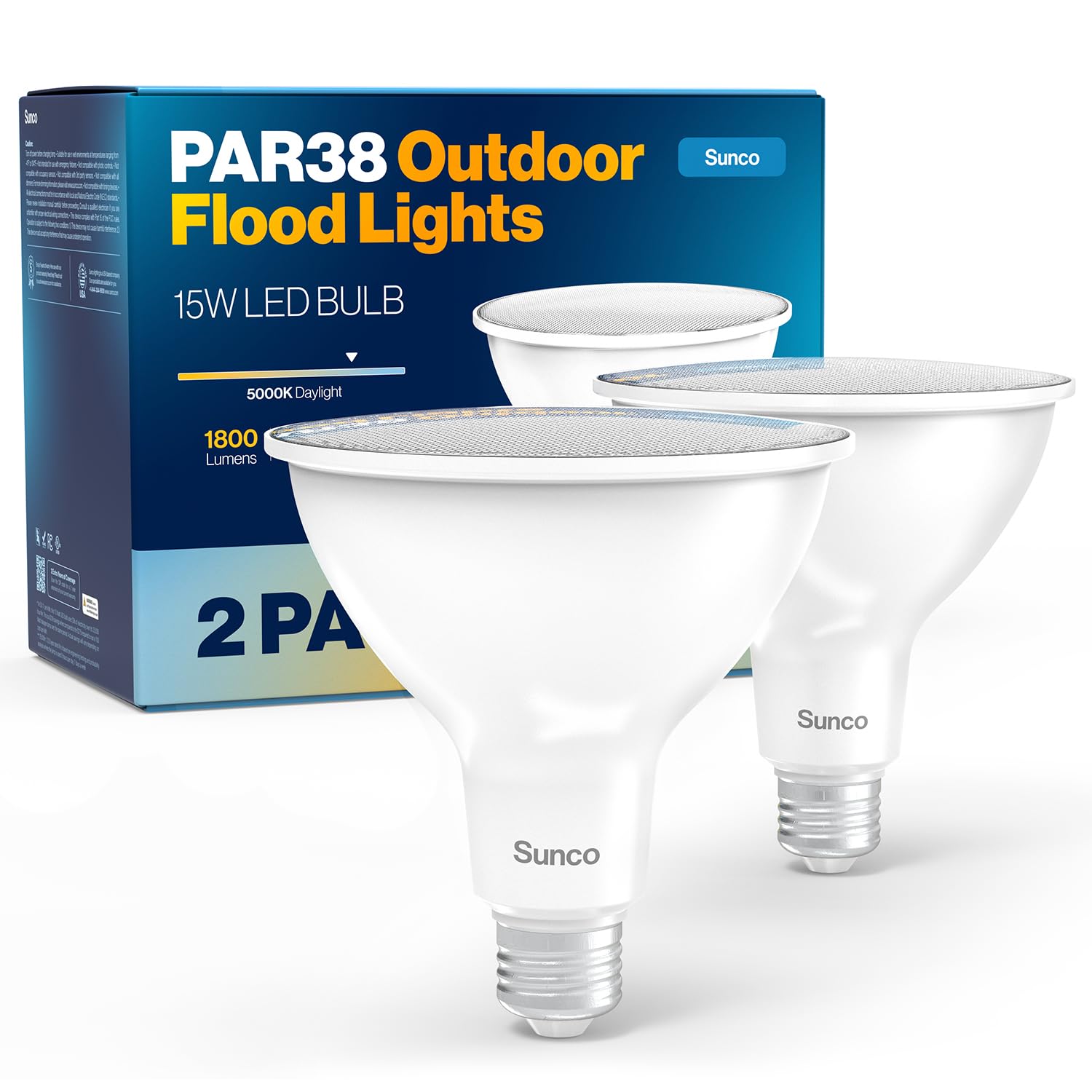 Sunco PAR38 150W Equivalent 2-Pack