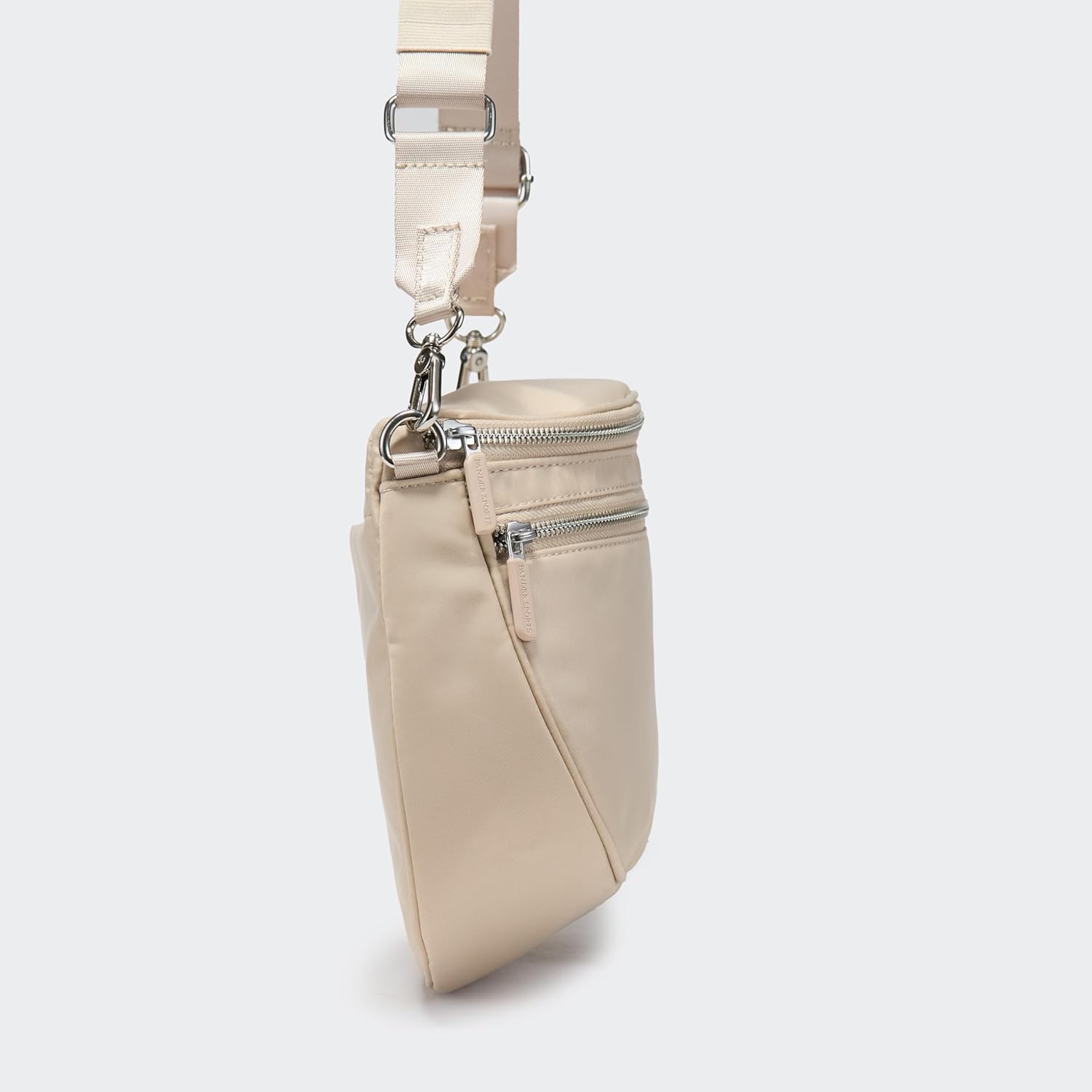 Pander Crossbody Bum Bag for Women, Everyday Nylon Shoulder Bag with Pompom Keychain Wristlet Bag Charm, Adjustable Strap - Image 8