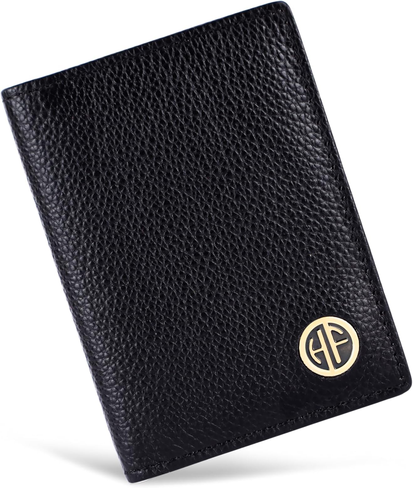 HAMMONDS FLYCATCHER Genuine Leather Card Holder Wallet for Man & Women, RFID Protected ATM/Credit Card Holder Wallet for Men with 6 Slots, Gift for Men, Father, Husband, Boyfriend - Black