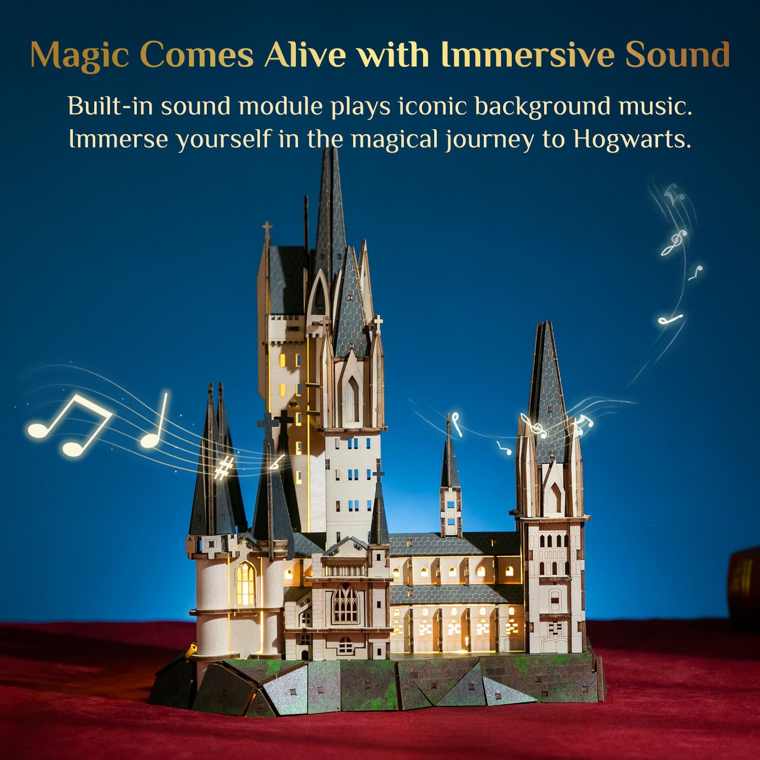 PUREMIND Harry Potter Offiziell Lizenziertes 3D Holzpuzzle - Hogwarts Astronomieturm Modellbausatz für Erwachsene mit Licht & Musik - Magisches Schloss DIY Sammler-Dekoration & Geschenk für Fans