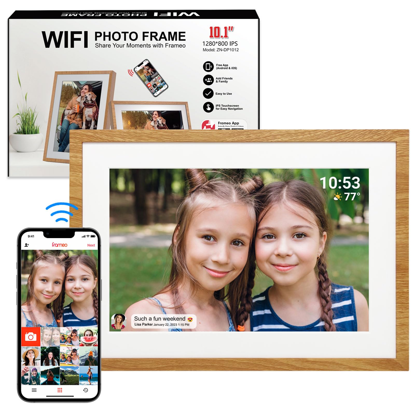 Cornice Digitale WiFi AEEZO 10.1 Pollici - 32GB, Touch Screen IPS 1280x800, Rotazione Automatica, App Condivisione - Foto 7