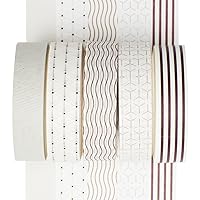 Vista 1 de YUBX Juego de 5 Rollos de Cinta Washi Creativa Básica Delgada Cintas Decorativas para Artes, Manualidades DIY, Diarios de Viñetas, Planificadores